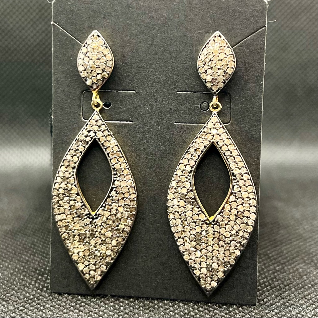Genuine Pave Diamond Earrings